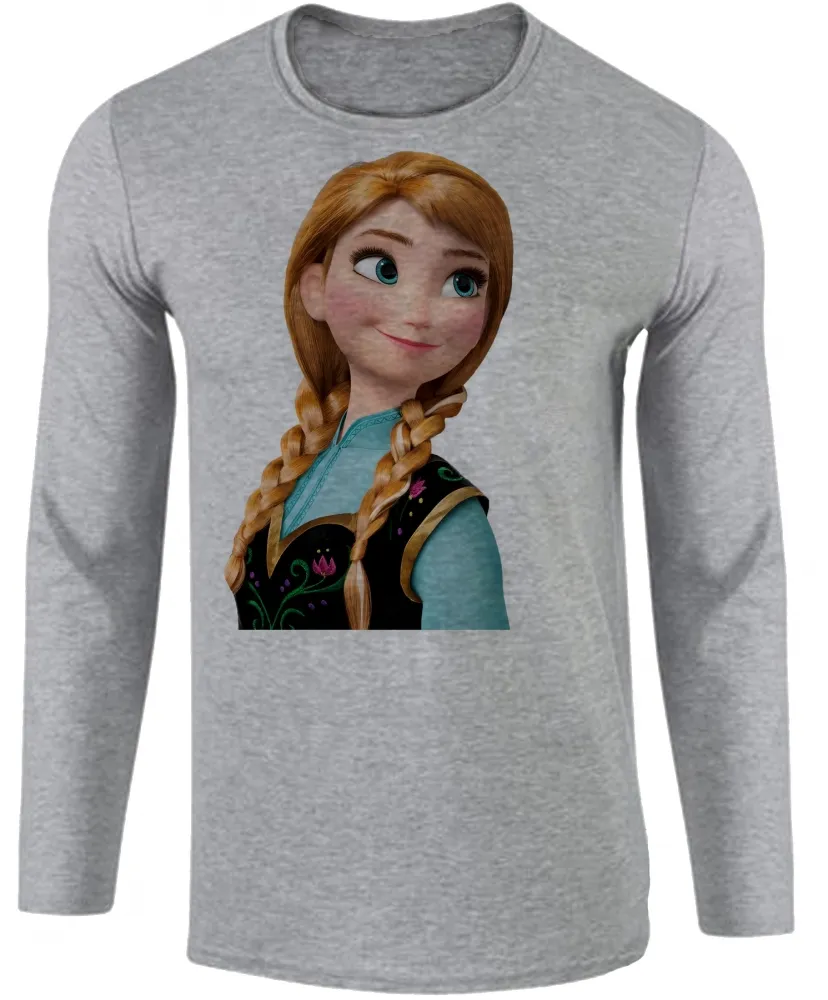 Camiseta manga longa Infantil ou Adulto Frozen Anna irmã da Elsa Imagem