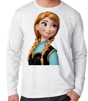 Camiseta manga longa Infantil ou Adulto Frozen Anna irmã da Elsa - Foto 2