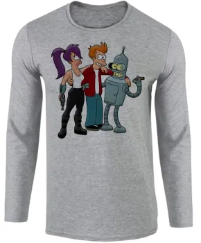 Camiseta manga longa Infantil ou Adulto Futurama robô desenho - Foto 2