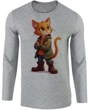 Camiseta manga longa Infantil ou Adulto Gato de botas colorido - Foto 2