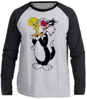 Camiseta manga longa Infantil ou Adulto Gato frajo e Piu piu amigos - Foto 3