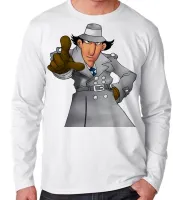 Camiseta manga longa Infantil ou Adulto inspetor bugiganga desenho antigo - Foto 3