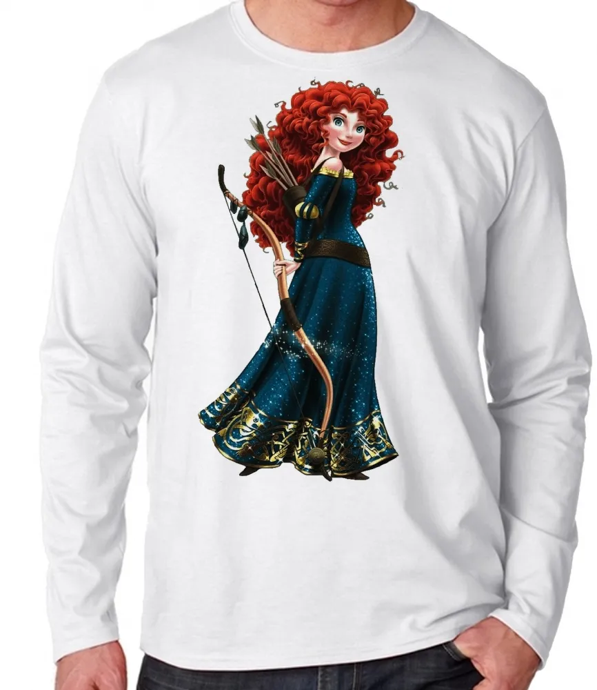 Camiseta manga longa Infantil ou Adulto Meridia Valente princesa disney Imagem