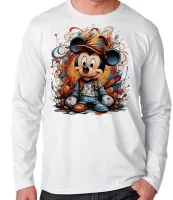 Camiseta manga longa Infantil ou Adulto Mickey mouse baby desenho - Foto 2
