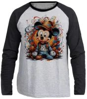 Camiseta manga longa Infantil ou Adulto Mickey mouse baby desenho - Foto 3
