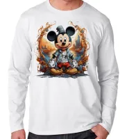 Camiseta manga longa Infantil ou Adulto Mickey mouse chapeu - Foto 3