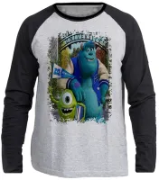 Camiseta manga longa Infantil ou Adulto Monstros SA desenho - Foto 3
