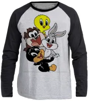 Camiseta manga longa Infantil ou Adulto pernalonga piu piu taz mania patolino baby - Foto 3