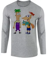 Camiseta manga longa Infantil ou Adulto Phineas e Feb desenho antigo - Foto 2