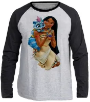 Camiseta manga longa Infantil ou Adulto Pocahontas princesa disney - Foto 3
