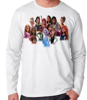 Camiseta manga longa Infantil ou Adulto princesas disney rapunzel frozen - Foto 2