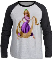 Camiseta manga longa Infantil ou Adulto rapunzel princesa disney - Foto 3