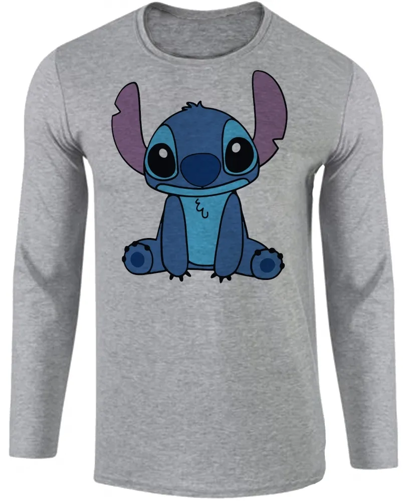 Camiseta manga longa Infantil ou Adulto Stitch e Lilo desenho