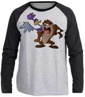 Camiseta manga longa Infantil ou Adulto Taz mania papa leguas - Foto 3