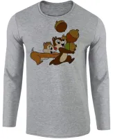 Camiseta manga longa Infantil ou Adulto Tico e Teco esquilo desenho - Foto 2