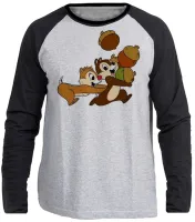 Camiseta manga longa Infantil ou Adulto Tico e Teco esquilo desenho - Foto 3