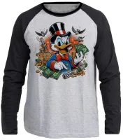 Camiseta manga longa Infantil ou Adulto Tio patinhas dolar ouro rico - Foto 3