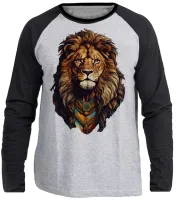 Camiseta manga longa Infantil ou Adulto Leão rei Juda Jesus Cristo salvador - Foto 3