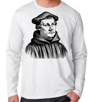 Camiseta manga longa Infantil ou Adulto Martin Lutero Evangelico Protestante - Foto 3