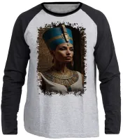 Camiseta manga longa Infantil ou Adulto Nefertite egito piramides - Foto 3