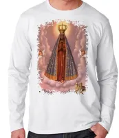 Camiseta manga longa Infantil ou Adulto Nossa Senhora Aparecida - Foto 2
