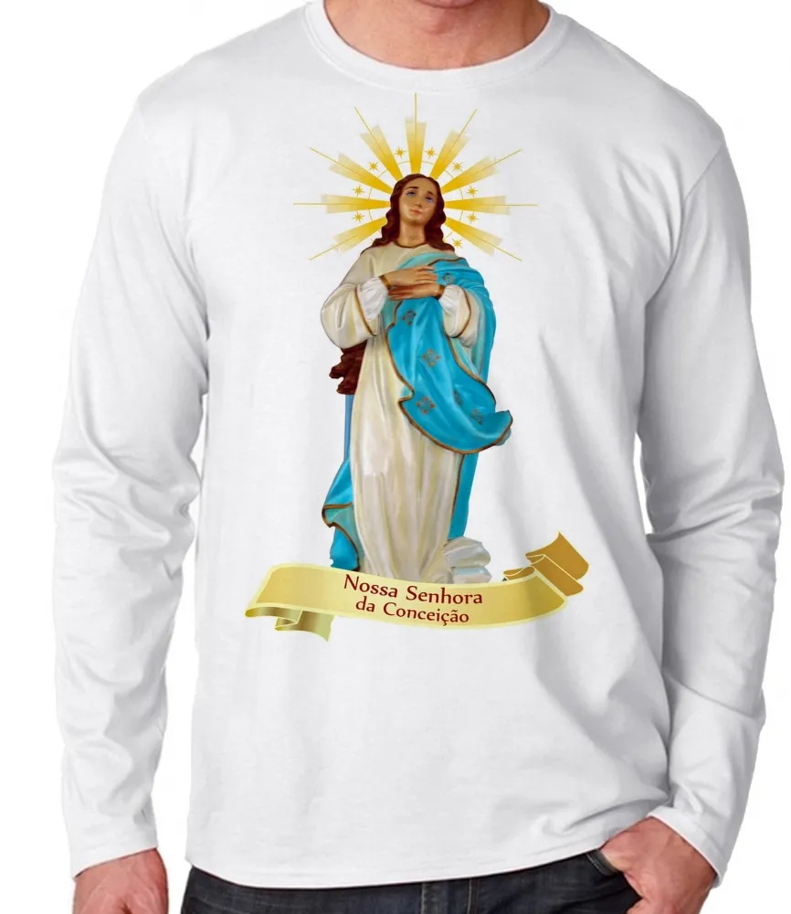 Camiseta manga longa Infantil ou Adulto Nossa senhora da Conceição