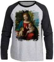 Camiseta manga longa Infantil ou Adulto Nossa Senhora Jesus João batista - Foto 3