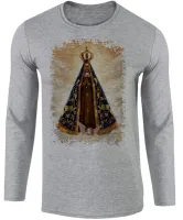 Camiseta manga longa Infantil ou Adulto Nossa Senhora Jesus Rainha - Foto 2