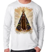 Camiseta manga longa Infantil ou Adulto Nossa Senhora Jesus Rainha - Foto 3