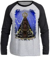 Camiseta manga longa Infantil ou Adulto Nossa Senhora Mãe Jesus - Foto 3