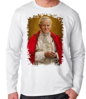 Camiseta manga longa Infantil ou Adulto Papa João Paulo Jesus Cristo - Foto 2