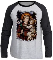 Camiseta manga longa Infantil ou Adulto Santo Antonio vitral - Foto 3