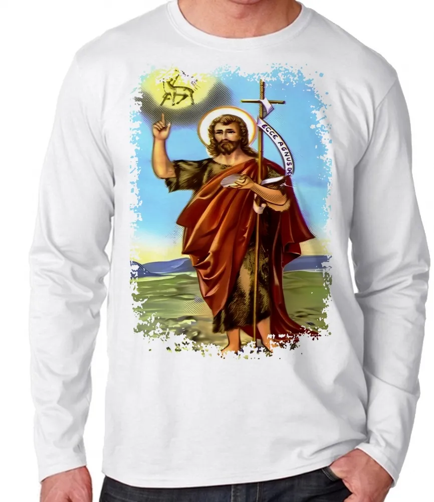 Camiseta manga longa Infantil ou Adulto São João Batista Imagem