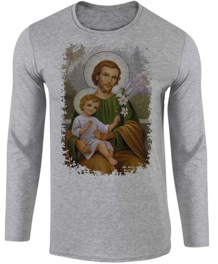 Camiseta manga longa Infantil ou Adulto São Jose Jesus Cristo