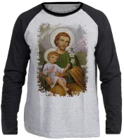 Camiseta manga longa Infantil ou Adulto São Jose Jesus Cristo - Foto 3