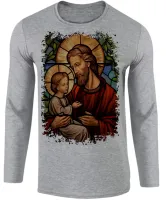 Camiseta manga longa Infantil ou Adulto São Jose Jesus Vitral - Foto 2
