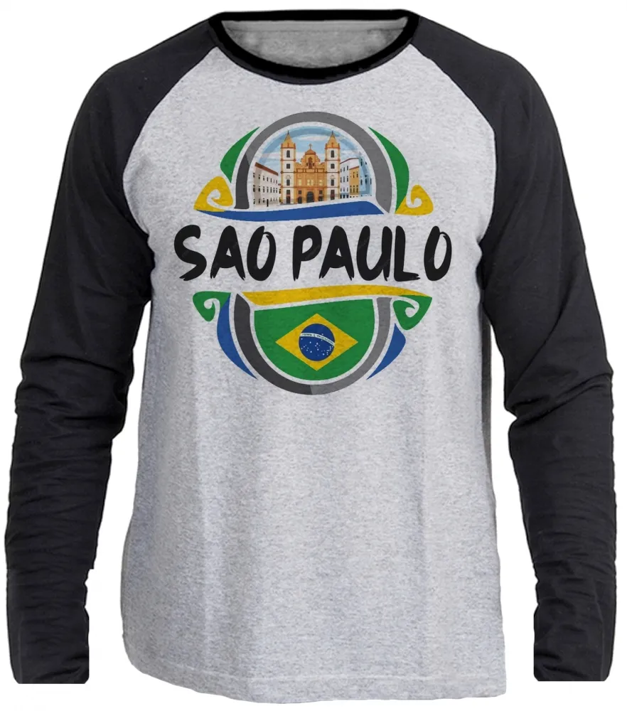 Camiseta manga longa Infantil ou Adulto São Paulo Brasil lembrança