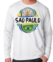 Camiseta manga longa Infantil ou Adulto São Paulo Brasil lembrança - Foto 3