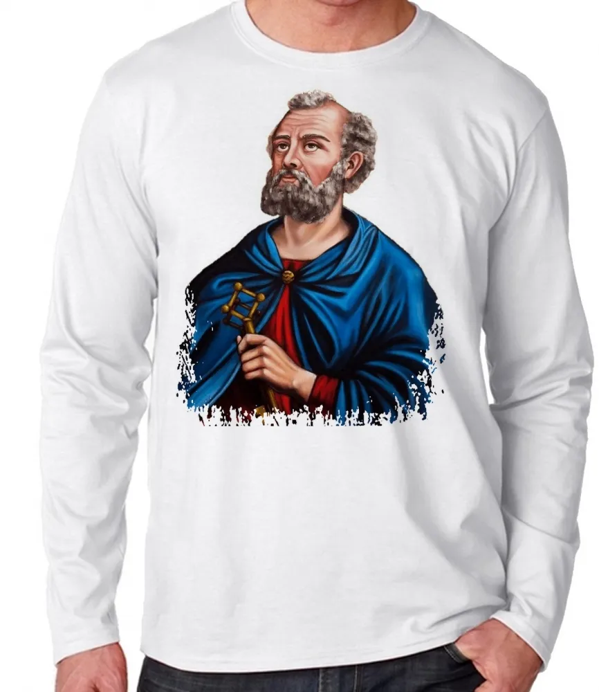 Camiseta manga longa Infantil ou Adulto São Pedro Jesus Cristo Imagem