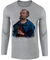 Camiseta manga longa Infantil ou Adulto São Pedro Jesus Cristo - Foto 2