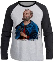 Camiseta manga longa Infantil ou Adulto São Pedro Jesus Cristo - Foto 3