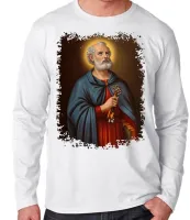 Camiseta manga longa Infantil ou Adulto São Pedro Santo Jesus - Foto 2