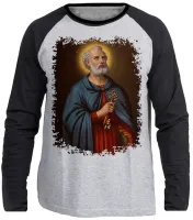 Camiseta manga longa Infantil ou Adulto São Pedro Santo Jesus - Foto 3