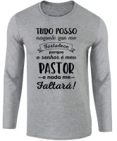 Camiseta manga longa Infantil ou Adulto Senhor meu Pastor Jesus Cristo - Foto 2