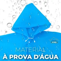 Capa Protetora De Chuva Unissex Reutilizável Resistente Com Capuz P/ Passeio Festas Impermeável - Foto 2
