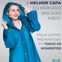 Capa Protetora De Chuva Unissex Reutilizável Resistente Com Capuz P/ Passeio Festas Impermeável - Foto 5