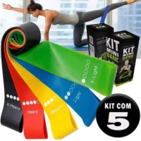 Kit 5 Mini Bands Faixas Funcional Exercícios Fitness - Foto 8