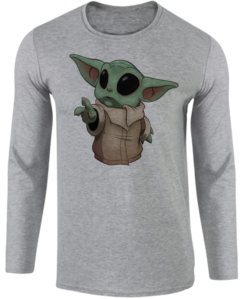 Camiseta manga longa Infantil ou Adulto baby grogu yoda star wars mandalorian