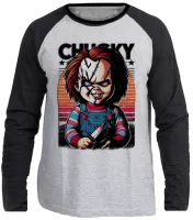 Camiseta manga longa Infantil ou Adulto chucky boneco assassino - Foto 3