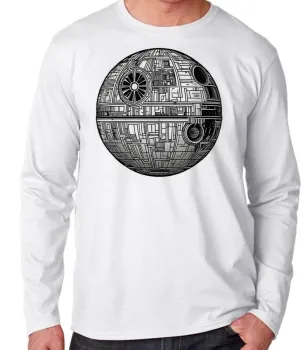 Camiseta manga longa Infantil ou Adulto Estrela da morte star wars darth vader